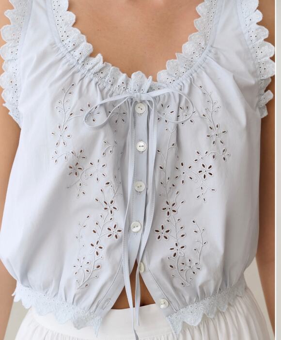 Sorella Tops - sorella Shelby Cotton Top light blue size XS $172